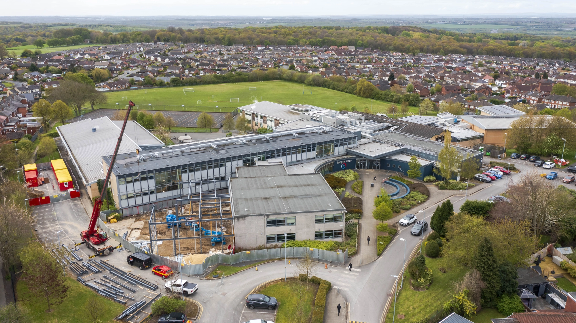 Temple Moor Sixth Form Expansion Works - Ariel View