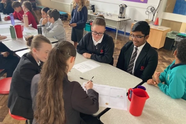 Pupils taking part in group activity at Youth Board