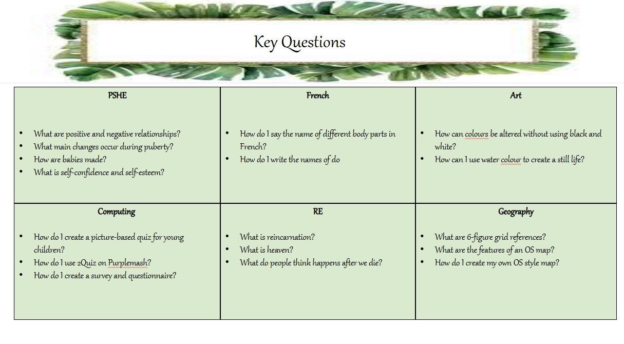 Y6 Key Words