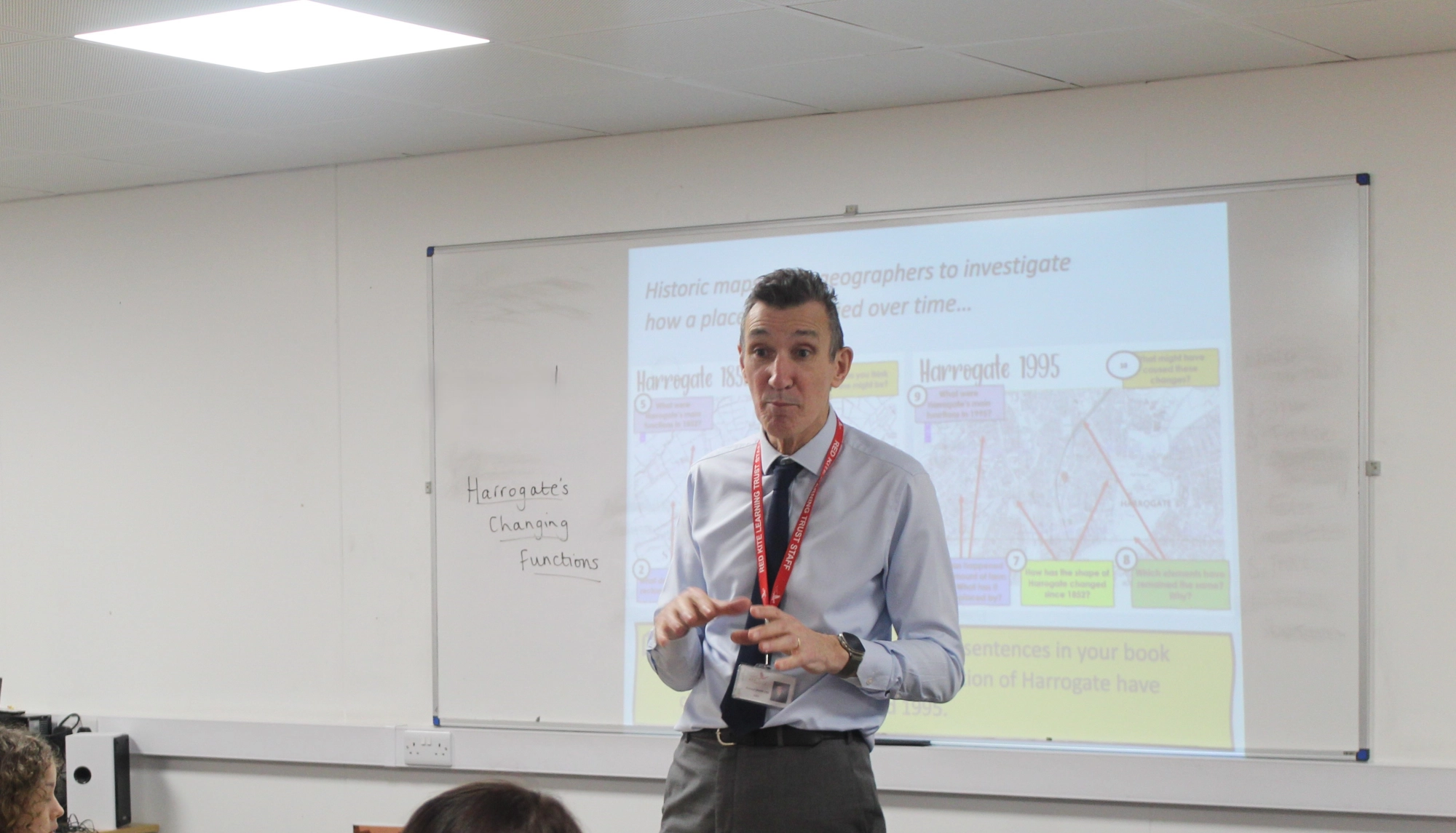 Richard Sheriff teaches Geography lesson to Year 7 pupils